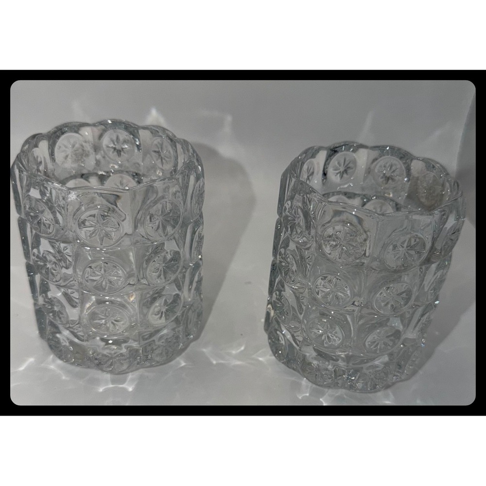 IKEA Votive Candle Holder Set of 2 Clear Glass Starburst Vinter 2021 Decor